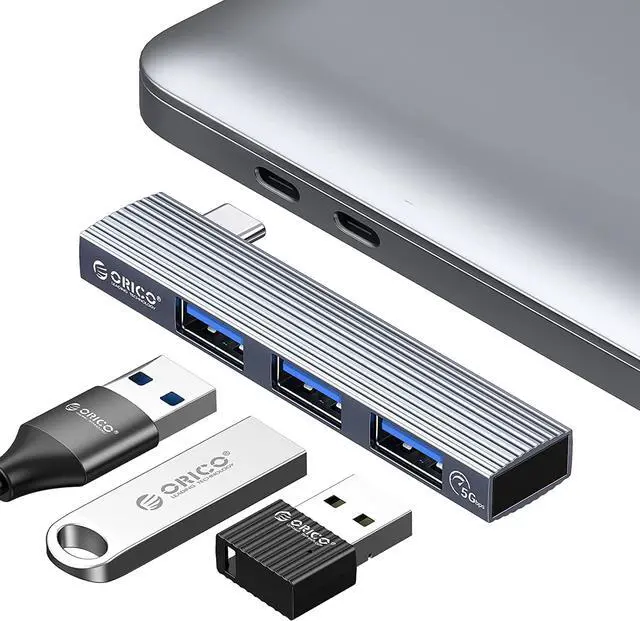 Main image of ORICO USB C Hub to USB A Adapter, USB C Multiport Aadpter with USB 3.0, USB 2.0, Mini Portable USB C Hub with Aliumum Shell for iPad Pro 2021 2020 2018 12.9 11-inch iPad Air 4 Docking Station