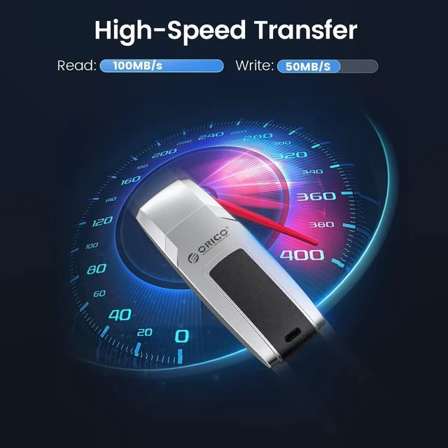 Alt view image 2 of 7 - ORICO USB 3.0 Flash Drive 32GB Memory Stick Speed Up to 100MB/s Reading Thumb Drive USB Flash Drive Metal USB Drive Data Storage Compatible with Laptop Computer USB-C