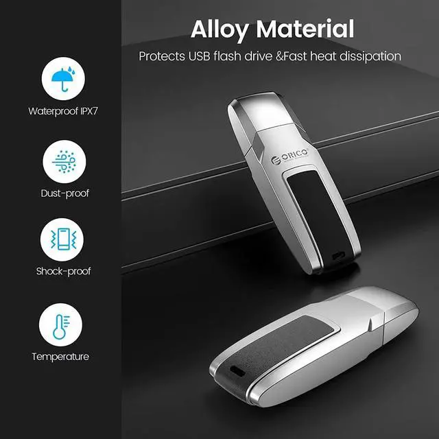 Alt view image 5 of 7 - ORICO USB 3.0 UFSD Flash Drive 128GB Memory Stick Speed Up to 450MB/s Reading Thumb Drive USB Flash Drive Metal USB Drive Data Storage Compatible with Laptop Computer USB-C