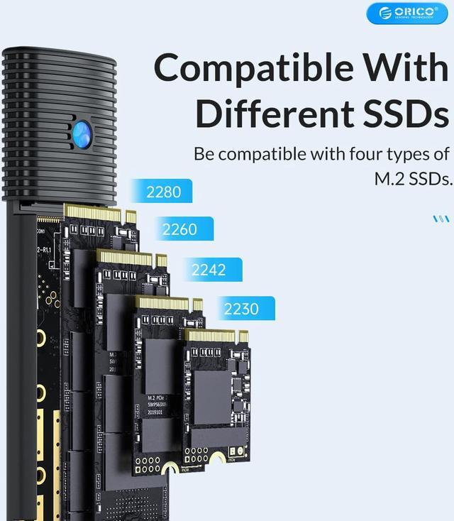 Alt view image 7 of 7 - ORICO M.2 NVMe SSD Enclosure + M.2 SATA NGFF SSD Enclosure - Pink