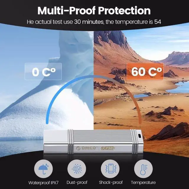 Alt view image 4 of 7 - ORICO USB 3.0 Flash Drive 64GB Memory Stick Speed Up to 100MB/s Reading Thumb Drive USB Flash Drive Metal U Disk Mini Pen Drive Compatible with Laptop Computer USB-C