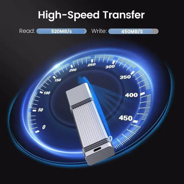 Alt view image 2 of 7 - ORICO USSD Mobile Solid U Disk 1TB Memory Stick Speed Up to 520MB/s Reading Thumb Drive USB 3.2 Pen Drive Metal Solid State U Disk Compatible with Laptop Computer USB-C