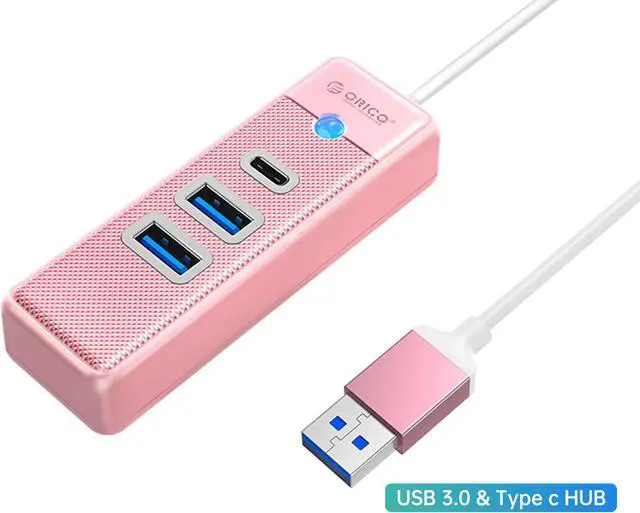 Alt view image 2 of 7 - ORICO USB 3.0 Type C HUB 3 Port 5Gbps High Speed Mini Splitter Portable OTG Adapter For Desk PC Computer Accessories Pink USB A 15cm
