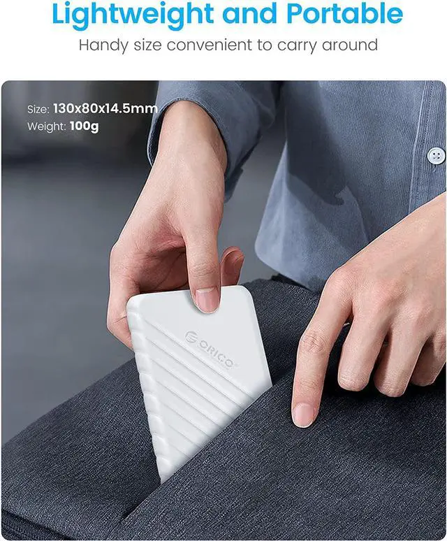 Alt view image 5 of 7 - ORICO USB C 2.5-inch External Hard Drive Enclosure SATA 6Gbps HDD SSD Storage HDD Case Support Up to 6TB SSD UASP protocols and TRIM for PC Laptop with USB C to C Cable Pink