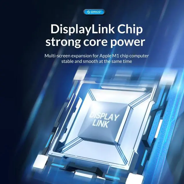 Alt view image 5 of 7 - ORICO USB C Docking Station 15in1 Type C to Multi HDMI-Compatible-compatible 4K60Hz PD100W USB3.0 Docking Station for MacBook Pro RJ45 OTG SD Card Reader HUB Gold