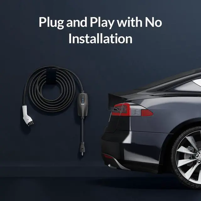 Alt view image 5 of 7 - ORICO EV Charger Portable Electric Vehicle Charger NEMA 5-15P 110V-240V 32 Amp with 16 ft Extension Cord 4-Gear Charging Speed Adjustable