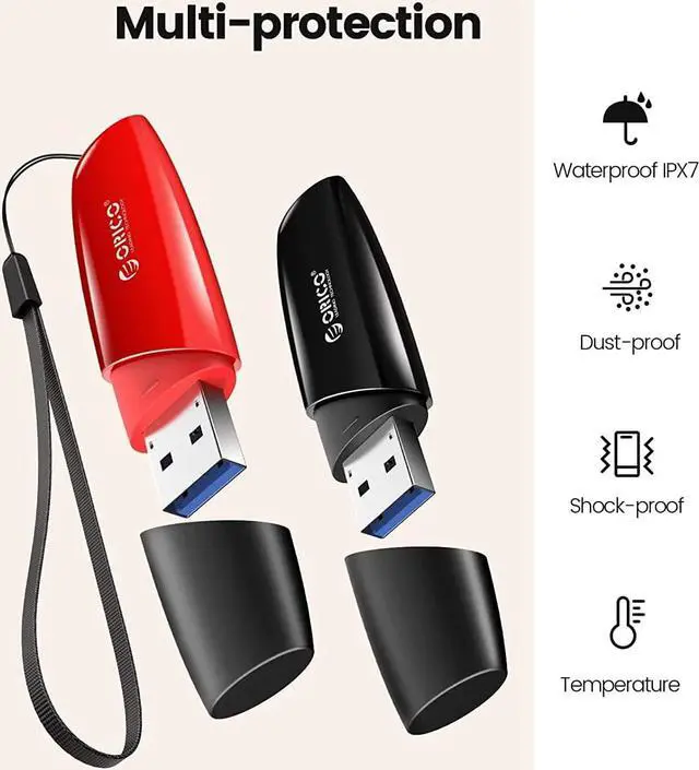 Alt view image 7 of 7 - ORICO USB 2.0 Flash Drive 32GB Memory Stick 10 MB/s Reading Thumb Drive with Keychain USB Drive Data Storage Compatible with Computer/Laptop Red