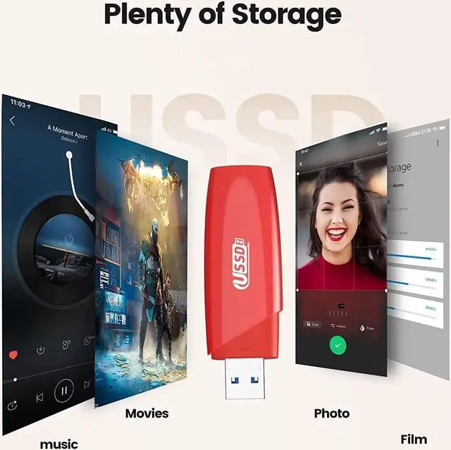 Alt view image 6 of 7 - ORICO USB 2.0 Flash Drive 32GB Memory Stick 10 MB/s Reading Thumb Drive with Keychain USB Drive Data Storage Compatible with Computer/Laptop Red