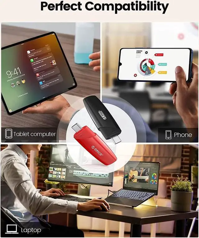 Alt view image 4 of 7 - ORICO USB 3.0 Flash Drive 64GB, Memory Stick 64GB 100 MB/s Reading Thumb Drive with Keychain USB Flash Drive Metal USB Drive Data Storage Compatible with Computer/Laptop(U3)
