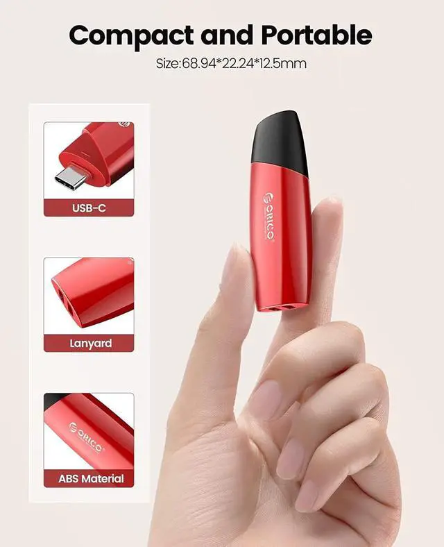 Alt view image 3 of 7 - ORICO USB 3.0 Flash Drive 64GB, Memory Stick 64GB 100 MB/s Reading Thumb Drive with Keychain USB Flash Drive Metal USB Drive Data Storage Compatible with Computer/Laptop(U3)
