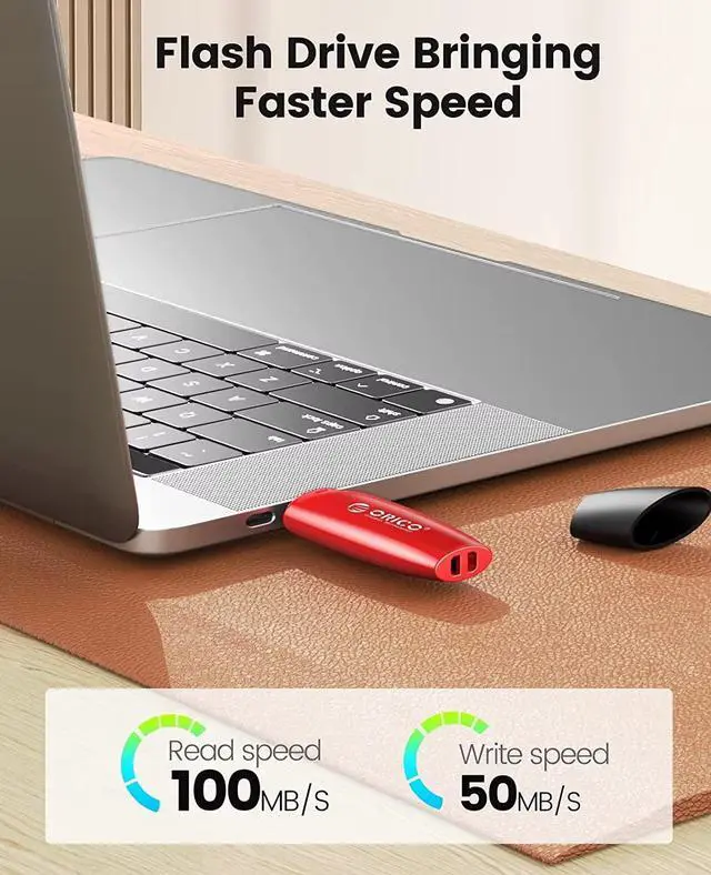 Alt view image 2 of 7 - ORICO USB 3.0 Flash Drive 64GB, Memory Stick 64GB 100 MB/s Reading Thumb Drive with Keychain USB Flash Drive Metal USB Drive Data Storage Compatible with Computer/Laptop(U3)