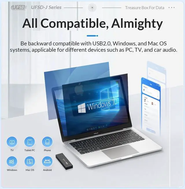 Alt view image 6 of 7 - ORICO USB 3.0 UFSD Flash Drive 64GB, Memory Stick 450 MB/s Reading Thumb Drive with Keychain USB Flash Drive Metal USB Drive Data Storage Compatible with Computer/Laptop (UFSD) USB C