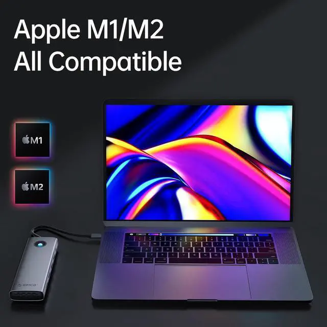 Alt view image 3 of 7 - ORICO USB C Docking Station 9 in 1 USB-C Type C Multiple Adapter with 4K@60Hz HDMI-Compatible, PD 100W, SD /TF Card Reader, RJ45 2.5G, 2x USB 3.0 Up to 5Gbps, Audio Compatible for Windows and Mac Gold