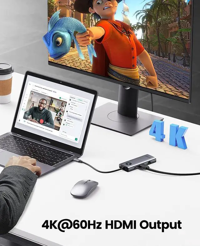 Alt view image 3 of 7 - ORICO USB C Docking Station,8 in 1 USB C Dongle with HDMI-Compatible 4K+PD100W+3*USB3.0+Ethernet+SD/TF, USB C Hub Multiport Adapter for MacBook/Dell/HP/Surface/Lenovo