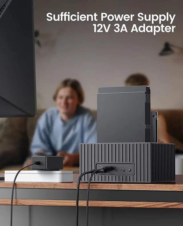 Alt view image 5 of 7 - ORICO External Hard Drive Docking Station USB C 3.1 to SATA for 3.5 or 2.5 Inch HDD/SSD Hard Drive Dock Support 2X18 TB Include 10Gbps USB A & Type-C Cable