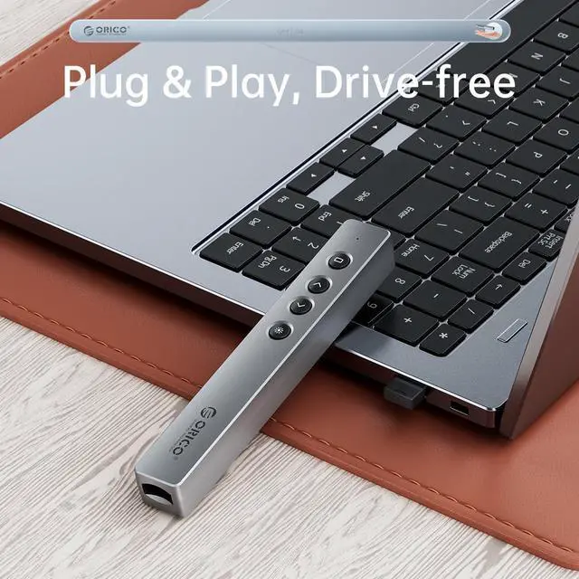 Alt view image 5 of 7 - ORICO 2.4 GHz Wireless Presenter Clicker for Presentation Remote Powerpoint Clicker Slide Advancer Grey Grey (2 Pack)