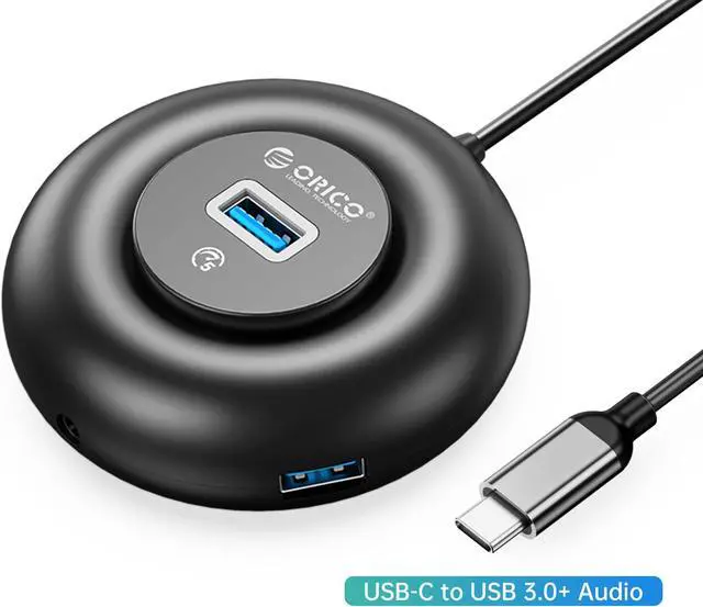 Alt view image 2 of 7 - 4 Port USB C HUB, ORICO Type C to 3x USB 3.0 Port, 1x 3.5mm Audio Adapter for MacBook Pro, iPad Pro, XPS, Pixelbook, and More