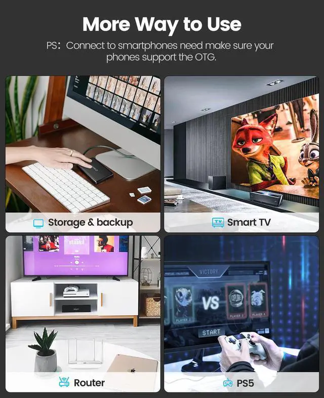 Alt view image 6 of 7 - ORICO 2.5'' HDD Enclosure USB C to SATA III 2.5inch 6Gbps High Speed HDD Enclosure for 7/9.5 mm HDD SSD Support UASP Up to 6TB - 2189C3