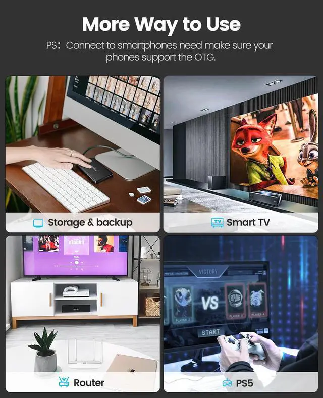 Alt view image 6 of 7 - ORICO Portable USB3.0 to SATA III 2.5" External Hard Drive Enclosure 5Gbps High-Speed for 7mm and 9.5mm 2.5 Inch SATA HDD/SSD Tool Free Support UASP Up to 6TB - 2189U3