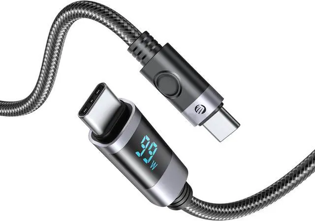 Main image of ORICO USB C to USB C Charging LED Cable C Port Data Cord PD100W Fast Charger Wire for Macbook Huawei Xiaomi laptop charging - 6.5 ft.