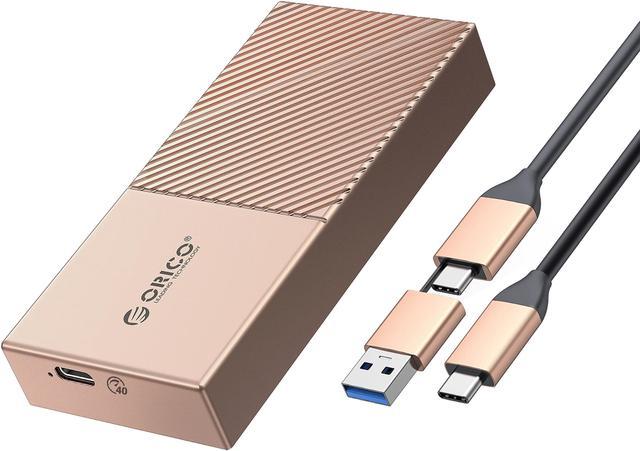 ORICO USB4.0 M.2 NVME SSD Enclosure 40Gbps PCIe3.0x4 Type-C Aluminum Adapter,  NVME PCIe 2280 M-Key(B+M Key) External Solid State Drive Case Compatible  with Thunderbolt 3/4 USB3.2/3.1-Rose Gold 