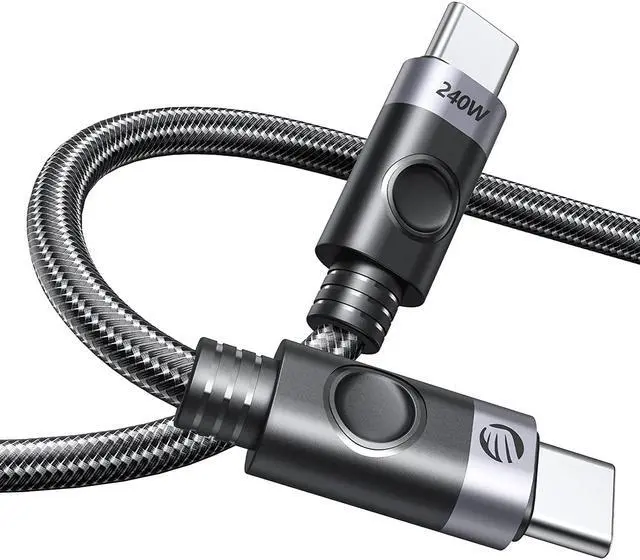 Main image of ORICO USB C to USB C Cable 240W, USB C Cable Fast Charging, Type C to Type C Cable 48V 5A, Braided Nylon Type C Cable Cord with Storage Belt,Compatible with MacBook Pro, iPad Pro,Samsung,Pixel -3.3ft