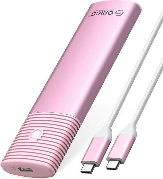 Main image of ORICO M.2 NVMe and SATA SSD Enclosure USB 3.2 Gen 2 Protocols 10Gbps NVMe, 5Gbps SATA PCIe M-Key (B+M Key) Built-in Metal Heat Sink - Pink