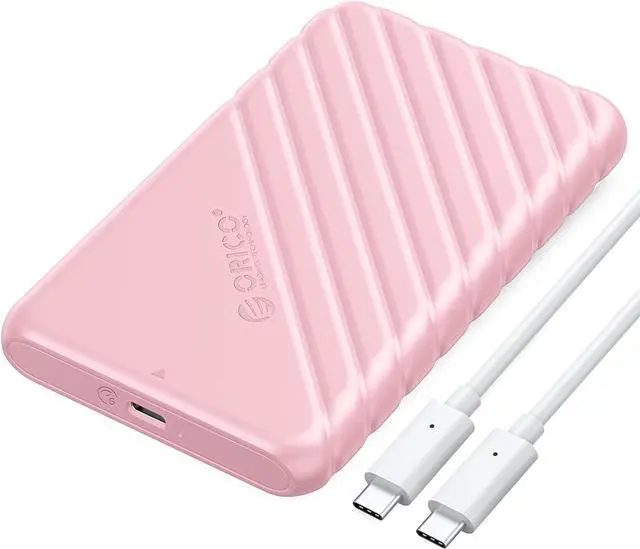 Main image of ORICO USB C 2.5-inch External Hard Drive Enclosure SATA 6Gbps HDD SSD Storage HDD Case Support Up to 6TB SSD UASP protocols and TRIM for PC Laptop with USB C to C Cable Pink