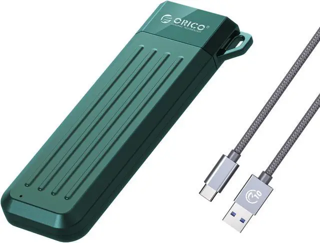 Main image of ORICO M2 SSD Case USB Type C SSD Enclosure M.2 SATA NGFF 6Gbps Solid State Drive Case Green With A to C Cable