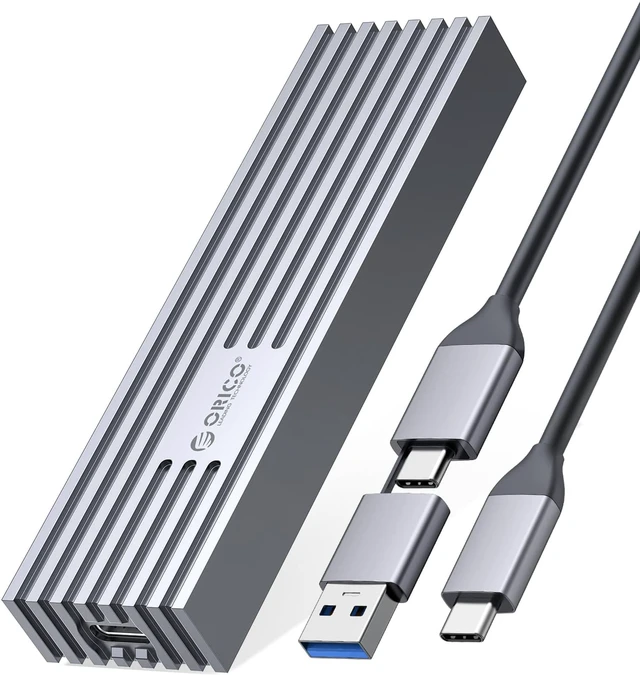 Main image of ORICO M.2 NVMe/SATA Dual Protocols SSD Enclosure USB Type-C 10Gbps USB3.2 Gen2 for NVMe M-Key/M+B Key SSD or NGFF(SATA) B-Key/ B+M Key SSD(Cooling Vest, UASP, Trim) - Gray