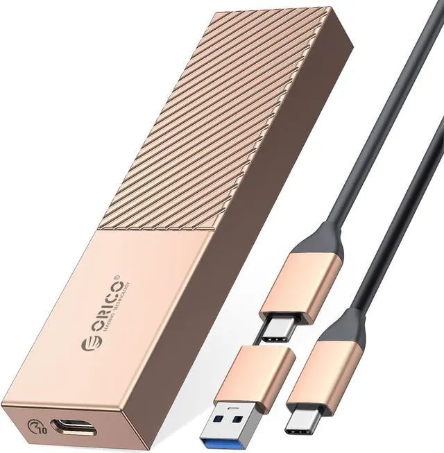 Main image of ORICO Aluminum M.2 NVMe SSD Enclosure USB C to M.2 SSD Enclosure Reader 10Gbps to NVMe M-Key External M2 Adapter Support UASP TRIM - Rose Gold