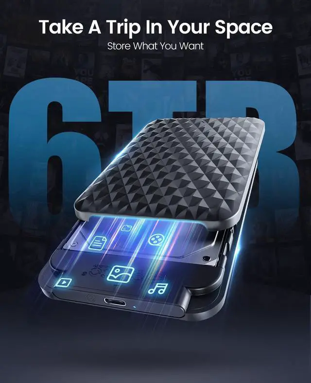 Alt view image 3 of 7 - ORICO 4TB 2.5 Inch USB 3.0 to SATA 3.0 External Hard Drive Enclosure 5Gbps Case Support UASP Protocol SATA III Tool Free (2520C3)