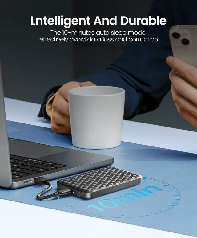 Alt view image 4 of 7 - ORICO 4TB 2.5 Inch USB 3.0 to SATA 3.0 External Hard Drive Enclosure 5Gbps Case Support UASP Protocol SATA III Tool Free (2520C3)