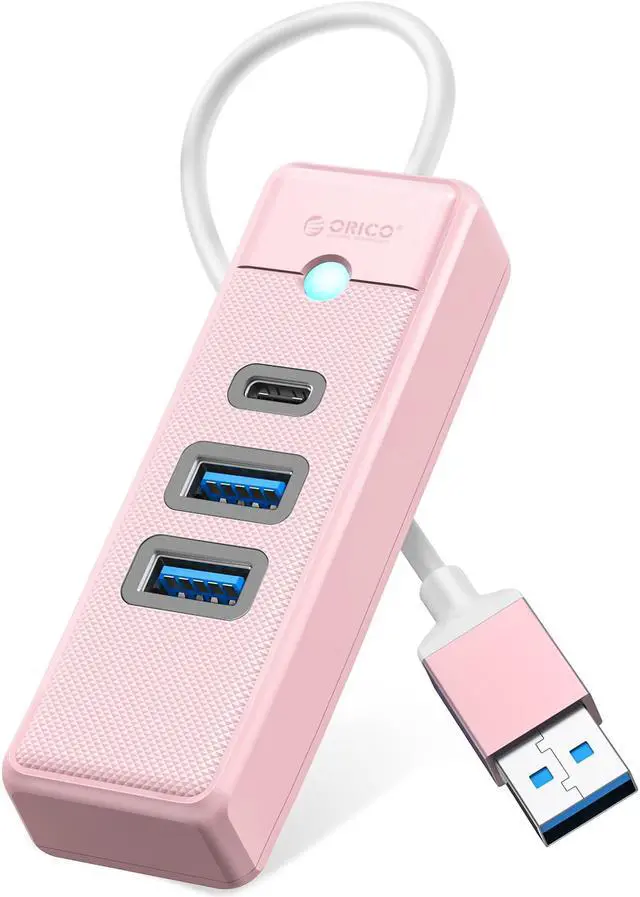 Main image of ORICO USB 3.0 Type C HUB 3 Port 5Gbps High Speed Mini Splitter Portable OTG Adapter For Desk PC Computer Accessories Pink USB A 15cm