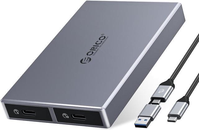 ORICO M.2 NVMe and SATA SSD Dual Bay Aluminum SSD Enclosure USB3.2