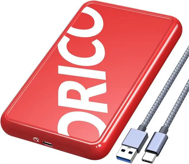Main image of ORICO 2.5 inch USB Type-C SSD HDD Enclosure Hard Drive Case 6Gbps External Storage HDD Case Support UASP Protocol 6TB Max for Laptop Notebooks Red