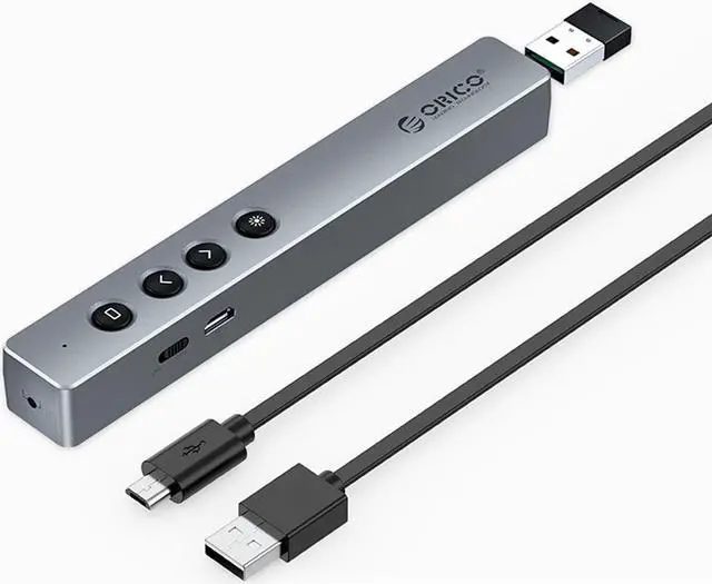 Main image of ORICO 2.4 GHz Wireless Presenter Clicker for Presentation Remote Powerpoint Clicker Slide Advancer Grey Grey (2 Pack)