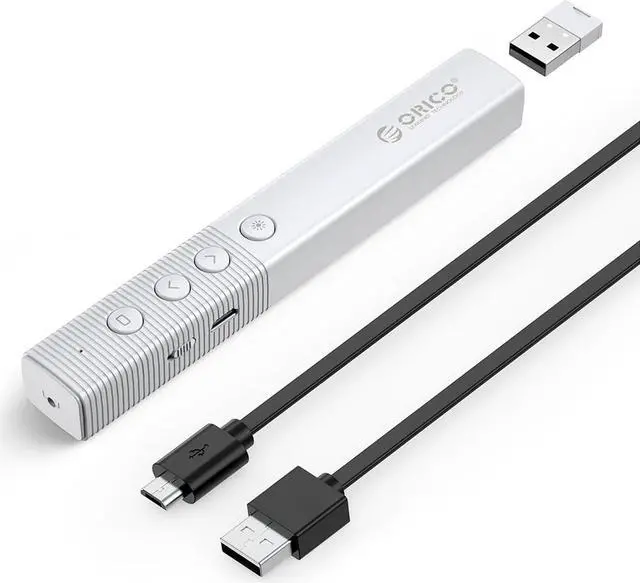Main image of ORICO 2.4 GHz Wireless Presenter Clicker for Presentation Remote Powerpoint Clicker Slide Advancer White (2 Pack)