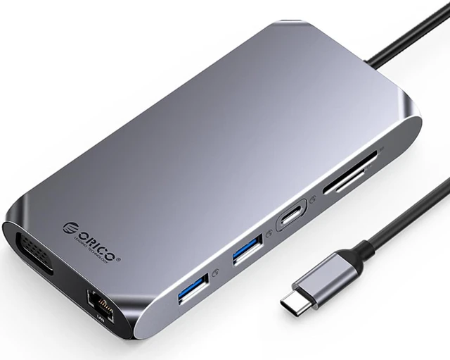Main image of ORICO USB C 12in1Docking Station with 4K30Hz Dual HDMI-Compatible-compatible VGA 1080P , 100W PD Hub SD/TF 3.5mm for Laptop Macbook Pro
