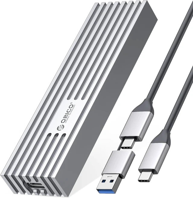 Main image of ORICO M.2 SATA NGFF SSD Enclosure to USB-C PCIe Adapter 6Gbps USB3.2 Gen2 for SATA B-Key/B+M Key SSD 2230/2242/2260/2280 - Silver