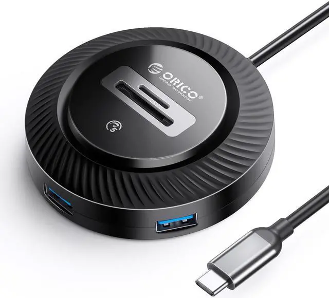 Main image of USB Hub for Latop, ORICO ABS USB c to USB Multiport Adapter with 3 USB 3.0 Ports(5Gbps), 1x SD TF Card Reader Slot, Expander for Laptop, Xbox, Flash Drive, HDD, Console, Printer, Camera,Keyborad, Mous