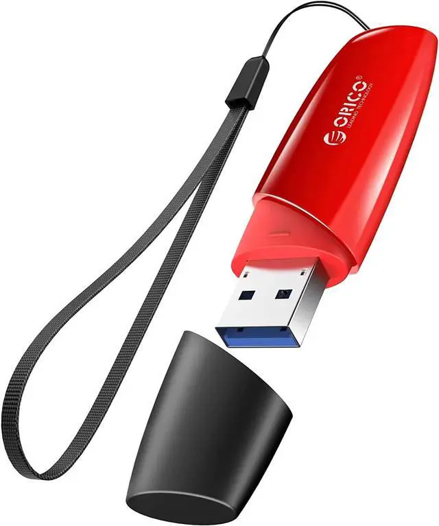 Main image of ORICO USB 2.0 Flash Drive 32GB Memory Stick 10 MB/s Reading Thumb Drive with Keychain USB Drive Data Storage Compatible with Computer/Laptop Red