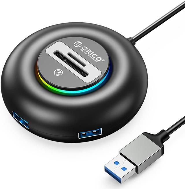 USB3.0 HUB with 4 Ports for Windows and Mac OS - 5Gbps - VIA chip - LED  indicator - Black - Orico