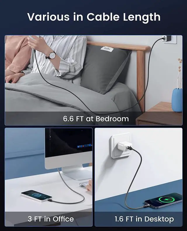 Alt view image 7 of 7 - ORICO USB A to C Cable 66W, 6A Max Super Fast Tablet Charger Type C Charging Cable, Braided Nylon USB-C Cable Cord with Storage Belt,Compatible with iPad,Samsung,Pixel ect