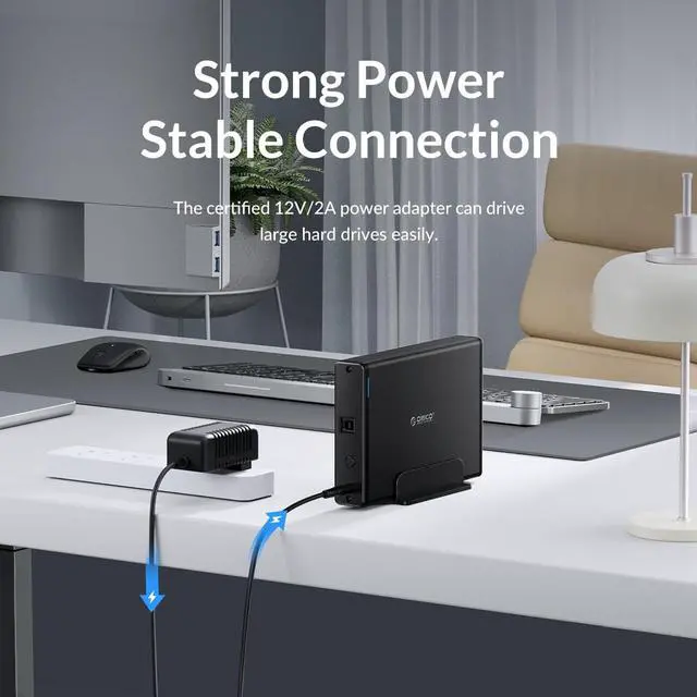 Alt view image 5 of 7 - ORICO USB-C Type-C Aluminum 3.5 inch  Hard Drive HDD Enclosure USB-C Gen 1 SATA3.0 3.5" HDD Docking Station Vertical Case Support UASP with Power Adapter for HDD and SSD Tool Free 16TB