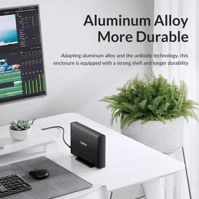 Alt view image 3 of 7 - ORICO USB-C Type-C Aluminum 3.5 inch  Hard Drive HDD Enclosure USB-C Gen 1 SATA3.0 3.5" HDD Docking Station Vertical Case Support UASP with Power Adapter for HDD and SSD Tool Free 16TB