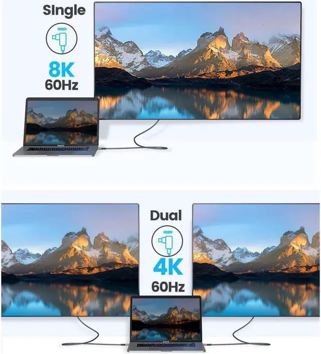 Alt view image 5 of 7 - ORICO Cable Compatible with Thunderbolt 4 Cable 6.56Ft 40Gbps USB C to USB C Cable Support 100W Charging/Display 8K@ 60Hz for MacBooks,iPad Pro, Thunderbolt 4/3 Hub, Docking and More