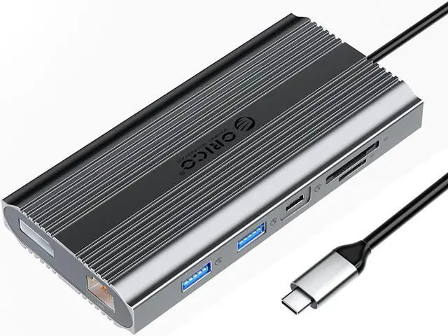 Main image of ORICO 12in1 USB C Dock,USB C Type C to HDMI-Compatible-compatible 4K30Hz, VGA 1080P, PD100W USB3.0 RJ45 SD Card Reader Docking Station for MacBook Pro Gamer