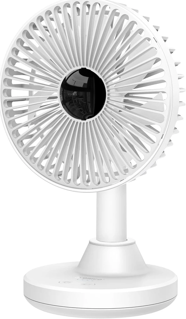 Main image of ORICO Desktop Portable Fan 180 Degree Adjust Noiseless Air Cooler 3000mAh Battery Edition Electric USB Fan for Office/Home - White