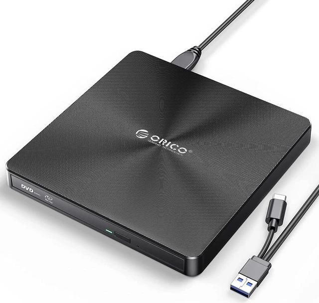 Main image of ORICO External DVD/CD Drive Portable USB 3.0 Type-C CD/DVD +/-RW ROM Rewriter Burner Writer with Compatible with Laptop Desktop PC Windows Linux OS Mac-ORU3-02